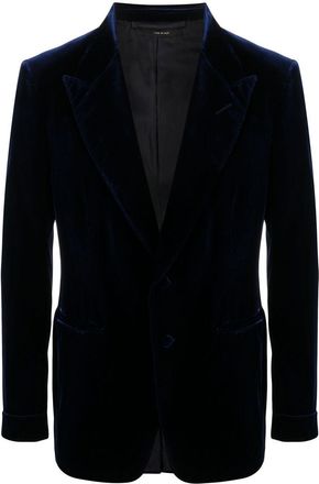 Tom Ford Single-Breasted Velvet Blazer - Mens - Silk/Cupro/Viscose