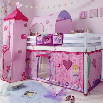 N&ouml;a & Nani Moro Cabin Bed Midsleeper with Fairies Package in White | Size: Single