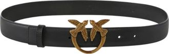 Pinko Love Birds Diamond Cut Belt - female - PINKO - Belts - Black - XS - Accessories
