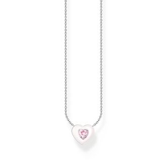 Thomas Sabo Thomas Sabo Kette Herz mit pinkem Stein Silber pink KE2184-041-9-L45V