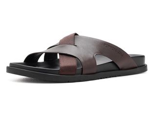 Kenneth Cole Wassen Mens Sandals Dark Brown Leather : 12 M, Leather/Synthetic