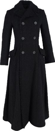 Comme Des Gar&ccedil;ons Comme des Gar&ccedil;ons lange boucl&eacute;-jas met dubbele rij knopen van zwarte wol