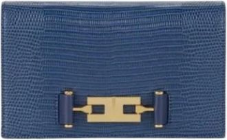 Elisabetta Franchi Accessoires, Dames, Blauw, ONE Size, Polyester, Bs 08A66E2H88 Schouderband met Curb Chain