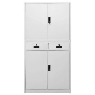 Berkfield Home Office Cabinet Light Grey 90x40x180 cm Steel | Size: 90 x 40 x 180 cm