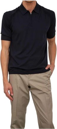 Emporio Armani Blauwe Pullover 70% Lyocell 30% Katoen - Heren - Polos - Blauw - 2XL - Katoen - Tops