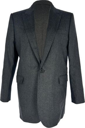 Celine Pre-owned Womens Single-Breasted Structured Blazer in Black Wool - Grey - Size EU 34