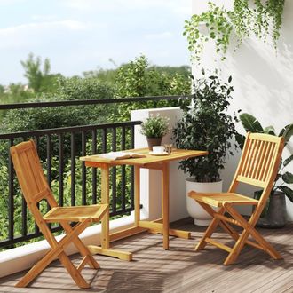 vidaXL Set De Comedor De Jard&iacute;n Plegable 3 Pzas Madera Maciza Acacia Vidaxl