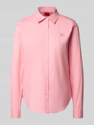HUGO BOSS Hemdbluse mit Label-Stitching in Rosa, Gr&ouml;&szlig;e 34