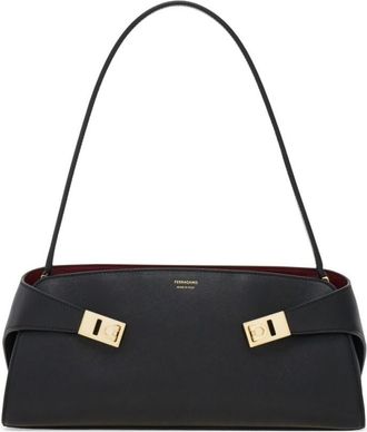 Ferragamo Black Hug East-West Large Shoulder Bag