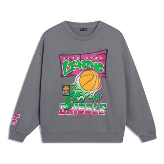 Li-Ning Hoops Cartoon Graphic Sweatshirt Grey AWDT553-3