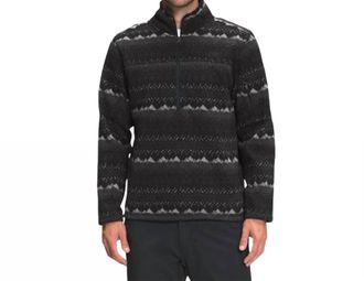 The North Face Print Gordon Lyons Classic 1/4 Zip Jacket In Tnf Black Landscape Knit Print