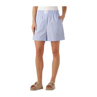 Second Female Dames, Korte broeken, Blauw, Maat: XS Linnen