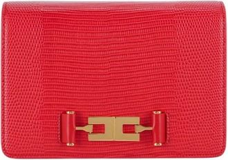 Elisabetta Franchi Crossbody Tas met Reptielenprint - Dames - Clutches - Rood - ONE Size - Polyester - Tassen