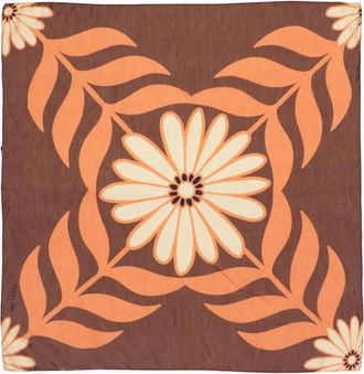 Osklen Sjaal met bloemenprint - Bruin