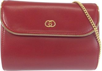Gucci Red Calfskin Chain Shoulder Bag (Authentic Pre-Loved)