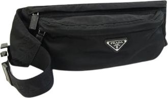 Prada Pre-owned Vintage Sling Bag - unisex - Vintage Heuptassen - Zwart - ONE Size - Nylon - Vintage
