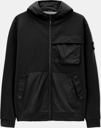 Weekend Offender Mens Weekend Offender Daponte Overlay Zip Hoodie in Black