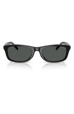 Diesel 54mm Rectangular Sunglasses in Solid Black /Solid Black at Nordstrom