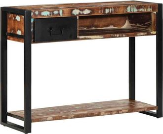vidaXL Vidaxl - Mesa Consola Multicolor Madera Maciza Reciclada 100x35x75 Cm