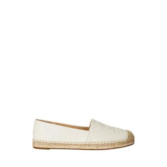 Ralph Lauren Schoenen, Dames, Wit, 37 EU, Leer, Cameryn LG 2 Espadrilles Flat