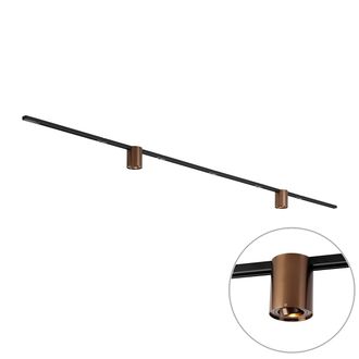 QAZQA Qazqa Sistema De Iluminaci&oacute;n De Riel Moderno Negro Con 2 Focos De