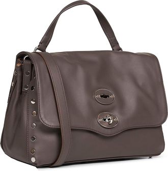 Zanellato Womens Handbag Small Postina Brown Gianduiotto Bovine Leather (top Grain) Handbags Hand Bags