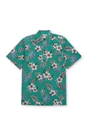 Fortela Tropical Short Sleeve Shirt in Aqua Green at Nordstrom, Size Medium