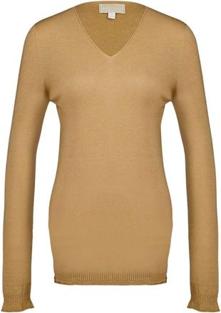 120% Lino Cashmere V-Neck Trui - Dames - Cashmere truien - Bruin - S - Truien & Vesten