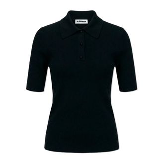 Jil Sander V-neck Knitwear, female, Black, Size: XS Wool Turtleneck