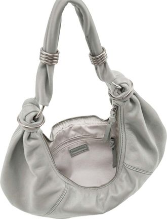 Fredsbruder FREDsBRUDER Always With You Leather Shoulder Bag Hobo Grey Taupe