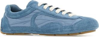 Prada Womens Light Blue Suede And Re-Nylon Montecarlo Re-Edition 2005 Sneakers Astrale