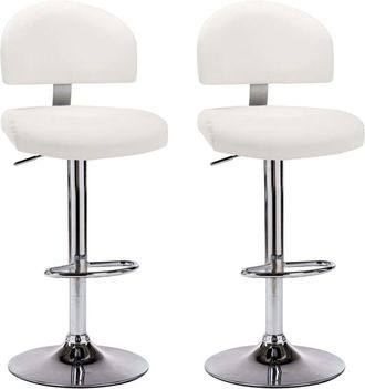 vidaXL Vidaxl - Taburetes de cocina 2 unidades cuero sintético blanco