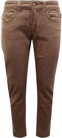 Dondup Groene geverfde slim-fit broek Thia - Dames - Slim Fit Jeans - Bruin - W29 - Jeans