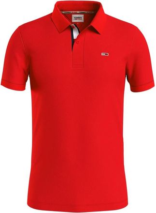 Tommy Jeans Rode Katoenen Logo Front Bio Polo - Heren - Polos - Rood - M - Katoen - Tops