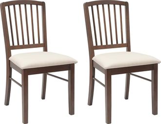 vidaXL Sillas De Comedor 2 Uds. Madera De Caucho S&oacute;lido Marr&oacute;n Claro Vidaxl