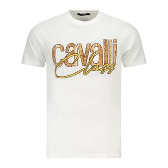 Cavalli T-Shirts, male, White, Size: 2XL Short Sleeve T-Shirt