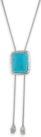 Natasha Adjustable Bolo Chain Necklace in Silver/Turk at Nordstrom Rack