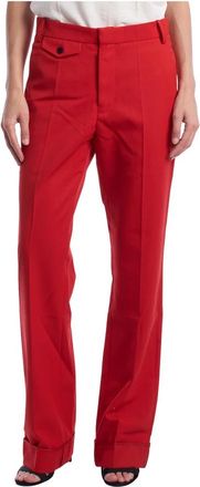 Zadig&Voltaire Rechte Broek - Dames - Straight fit broeken - Rood - S - Wol - Broeken