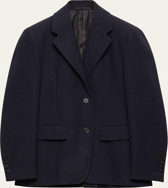 Prada Single-Breasted Rush Stitch Wool Blazer