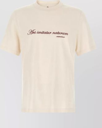 Brunello Cucinelli cotton embroidered logo-print t-shirt