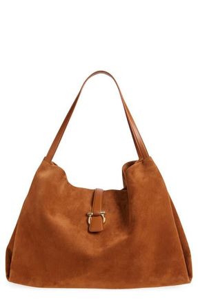 Ferragamo Large Lily Suede Tote in Natural Resort at Nordstrom