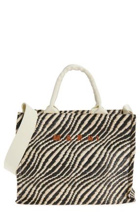 Marni Small Logo Basket Bag in 00N99 Black at Nordstrom
