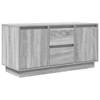 Berkfield Home TV Cabinet with LED Lights Grey Sonoma 100x41x50 cm | Size: 100 x 41 x 50 cm
