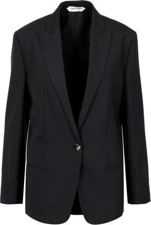 Alberta Ferretti Blazer met Revers in Piekvorm - Dames - Blazers - Zwart - M - Wol - Jassen
