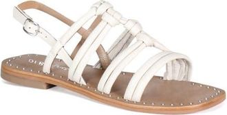 Diba MOS SAIC Knotted Tube Leather Sandal in Bone at Nordstrom, Size 6.5