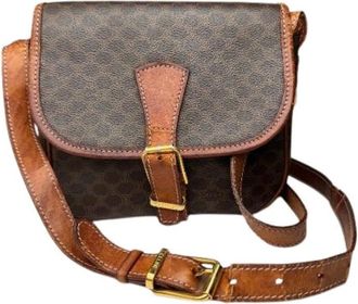 Celine Pre-owned Vintage Leren Crossbody Tas - Dames - Vintage Schoudertas - Bruin - ONE Size - Leer - Vintage