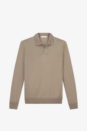 Aur&eacute;lien Feiner Polohemd-Pullover aus Wolle Cashwool