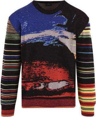 Paul Smith Trui met ronde hals - Heren - Ronde hals truien - Veelkleurig - XL - Katoen - Truien & Vesten