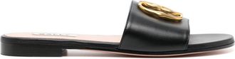 Bally logo-plaque leather sandals - women - Leather/Lambskin/Leather - 36.5 - Black