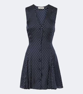 D&ocirc;en D&ocirc;en Aubrey polka dot silk-blend minidress